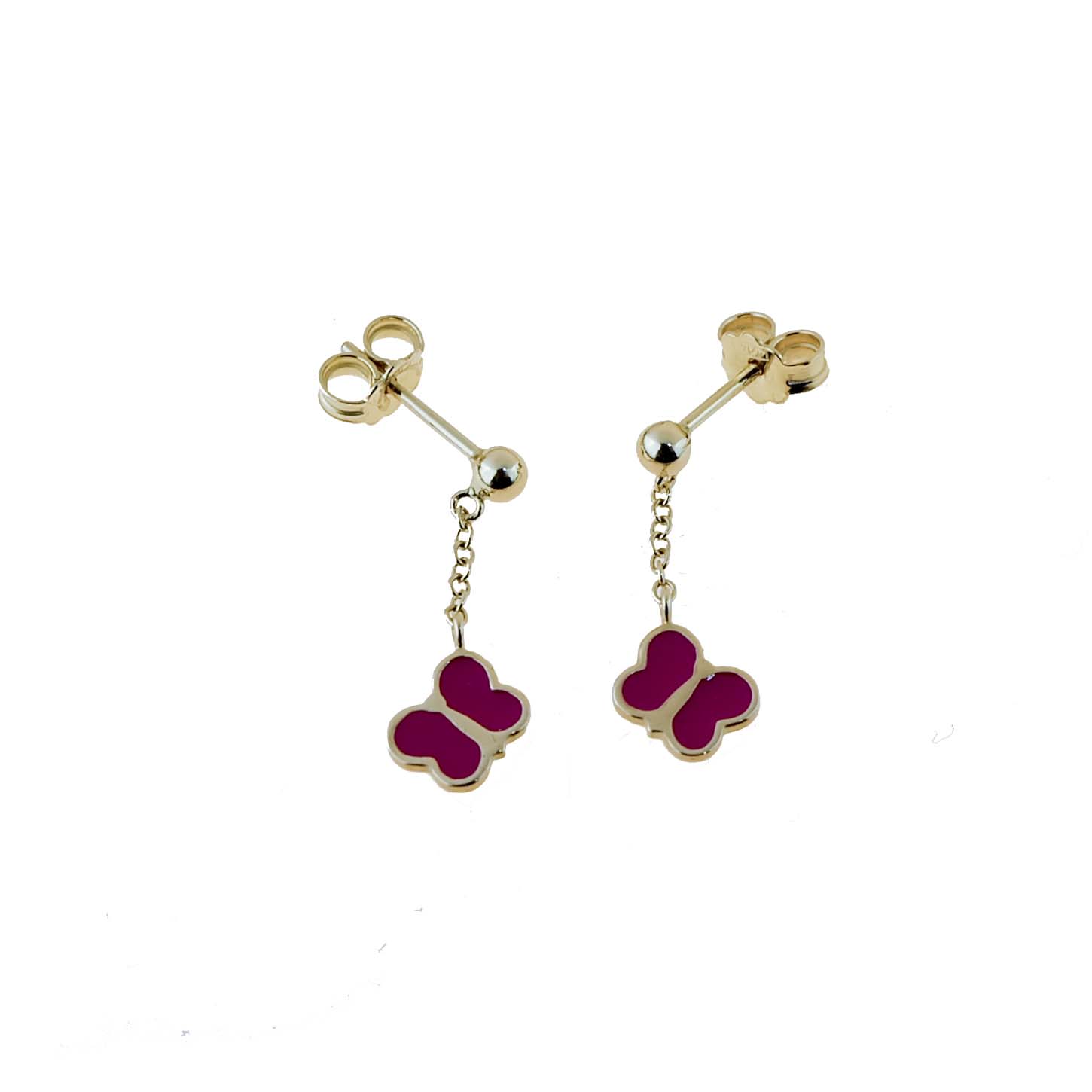 orecchini-pendenti-farfalla-smaltati-fucsia