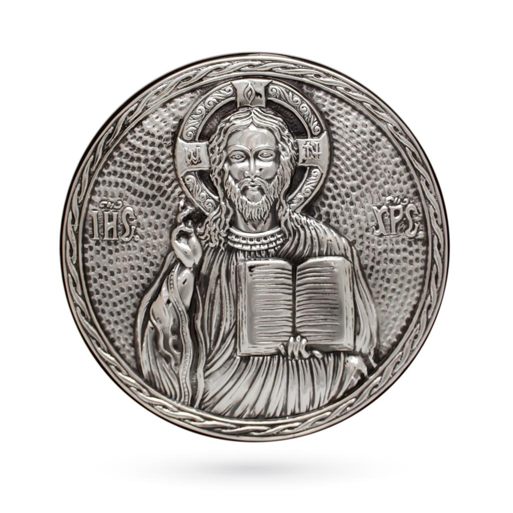 Silver Christ Pantocrator ornament - BASTIANELLI