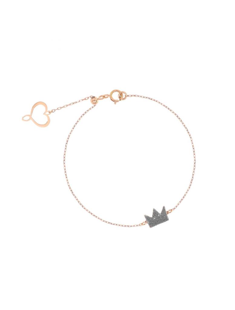 Bracciale Aurum oro rosa 18kt corona diamantata - MAMAN ET SOPHIE