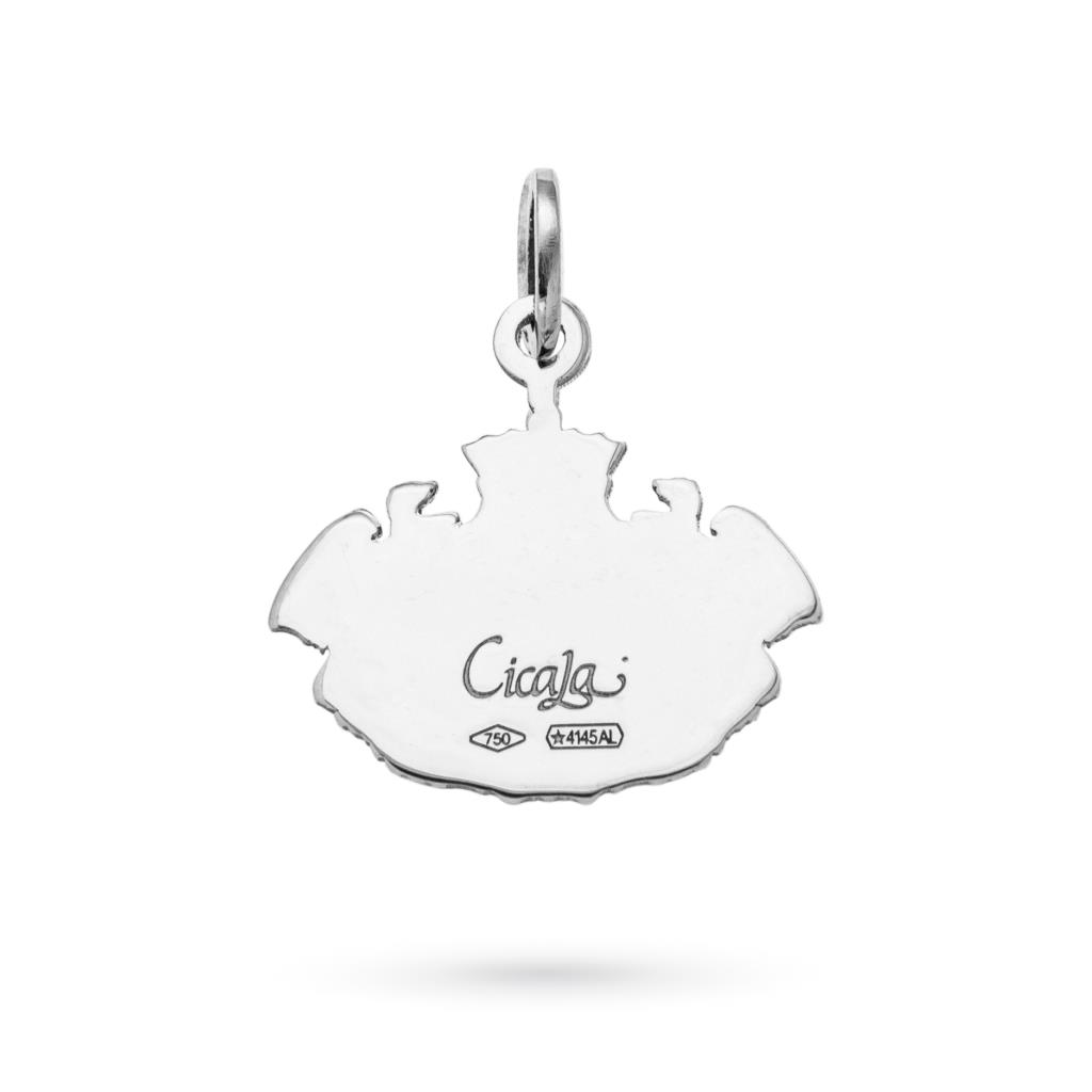  Ciondolo stemma di Genova in oro bianco 18kt - CICALA