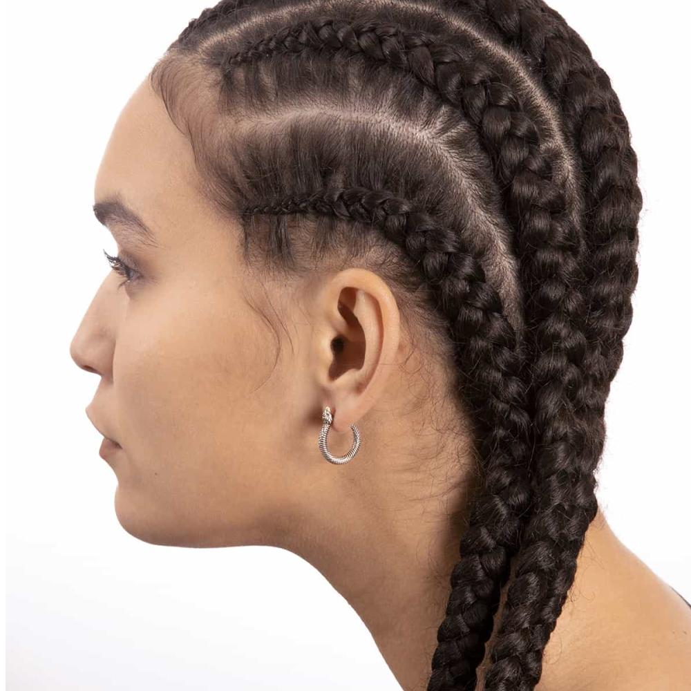  Single snake earring in burnished 925 silver - NOVE25