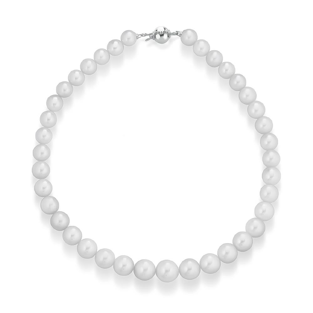 Edison pearl necklace and white gold ball clasp - COSCIA