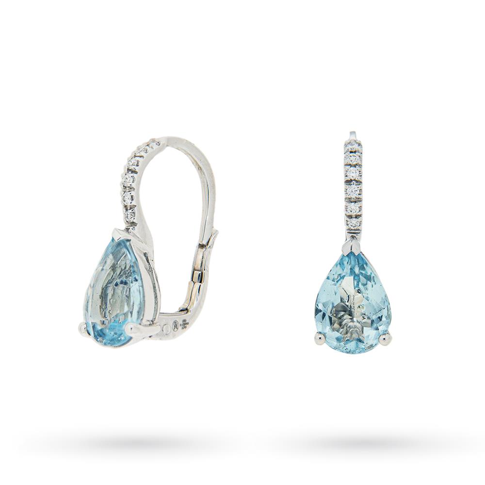  Orecchini oro bianco acquamarine gocce 3,02ct diamanti 0,07ct Mirco Visconti - MIRCO VISCONTI