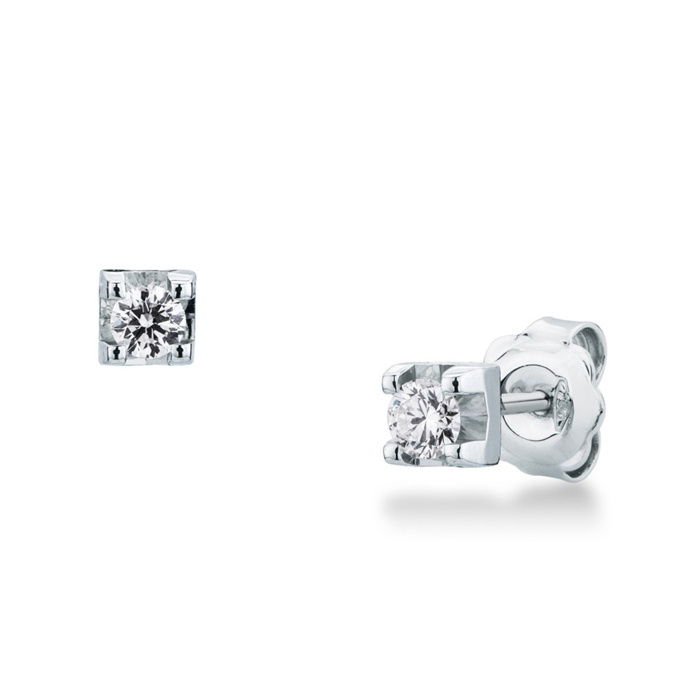 18kt white gold stud earrings with diamonds ~0,33ct total - MIRCO VISCONTI