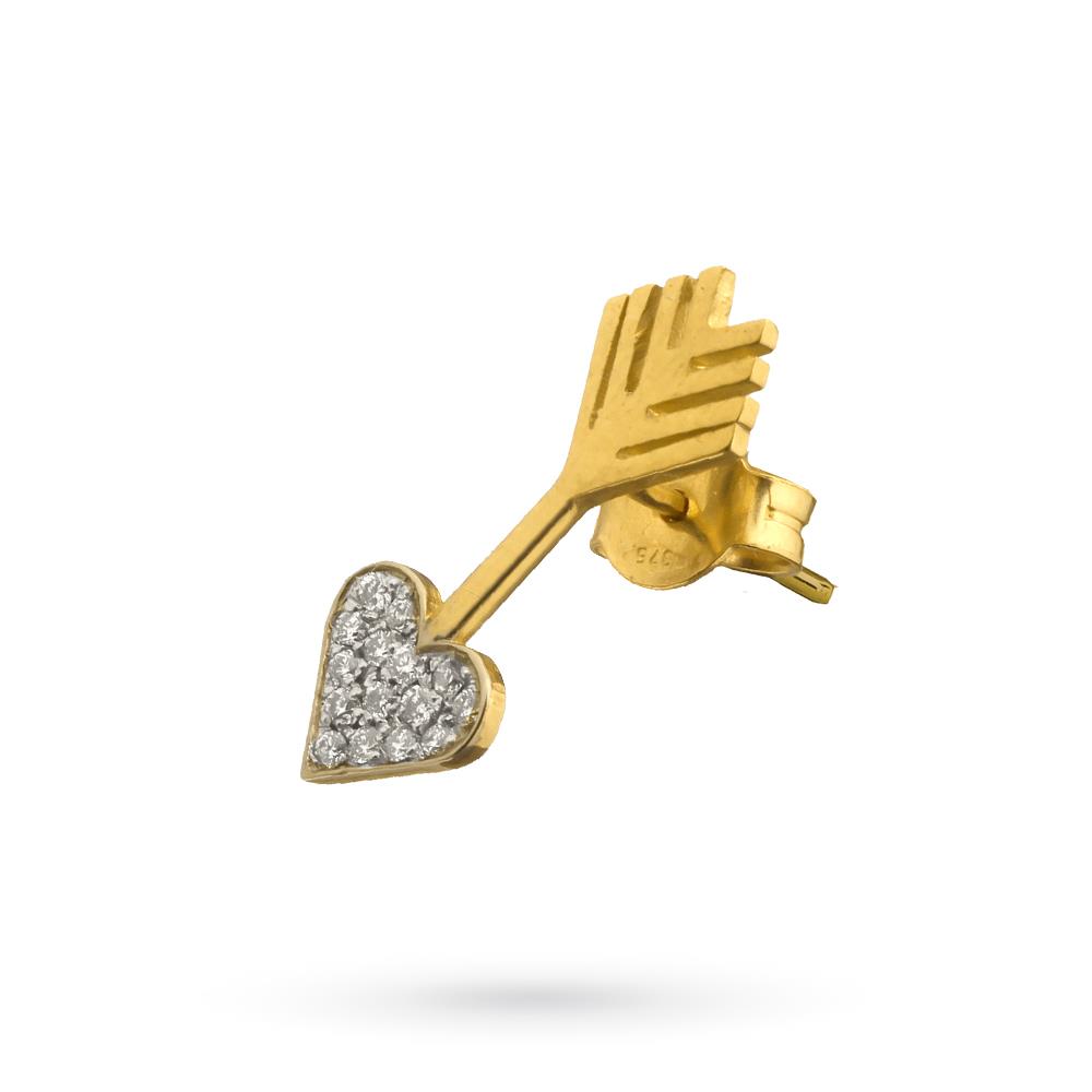Single earring arrow gold cubic zirconia Dodo Mariani FE20Z.G - DODO MARIANI