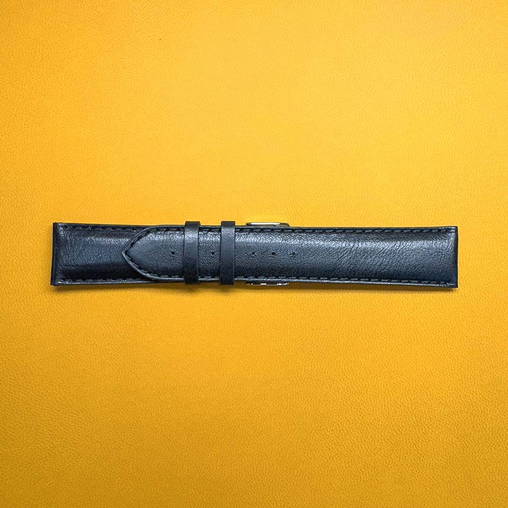 Cinturino di pelle nera per orologi ansa 22 millimetri