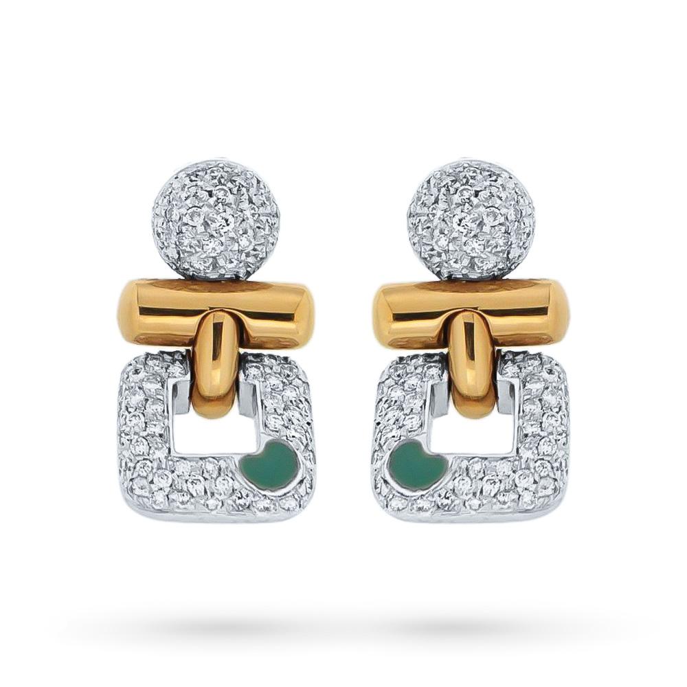 Navachi Orecchini A Fiore E Foglie Placcati Oro 18K | Cristalli Smaltati Multicolore, Fatto A Mano