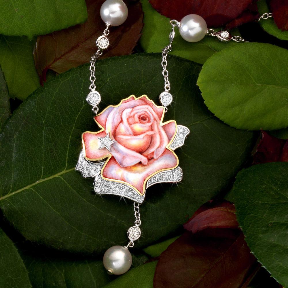  Girocollo Gabriella Rivalta Rosaluce oro bianco 18kt diamanti - GABRIELLA RIVALTA