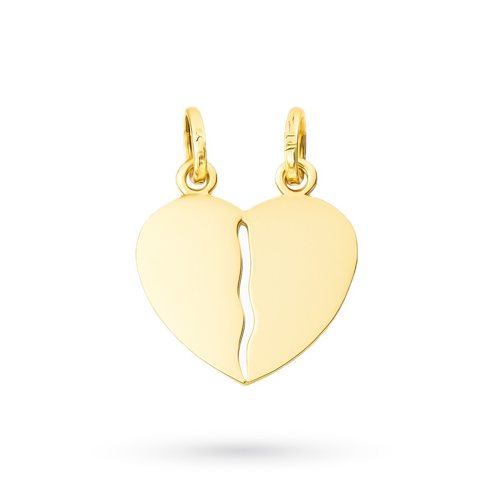 Ciondolo cuore che si spezza oro giallo