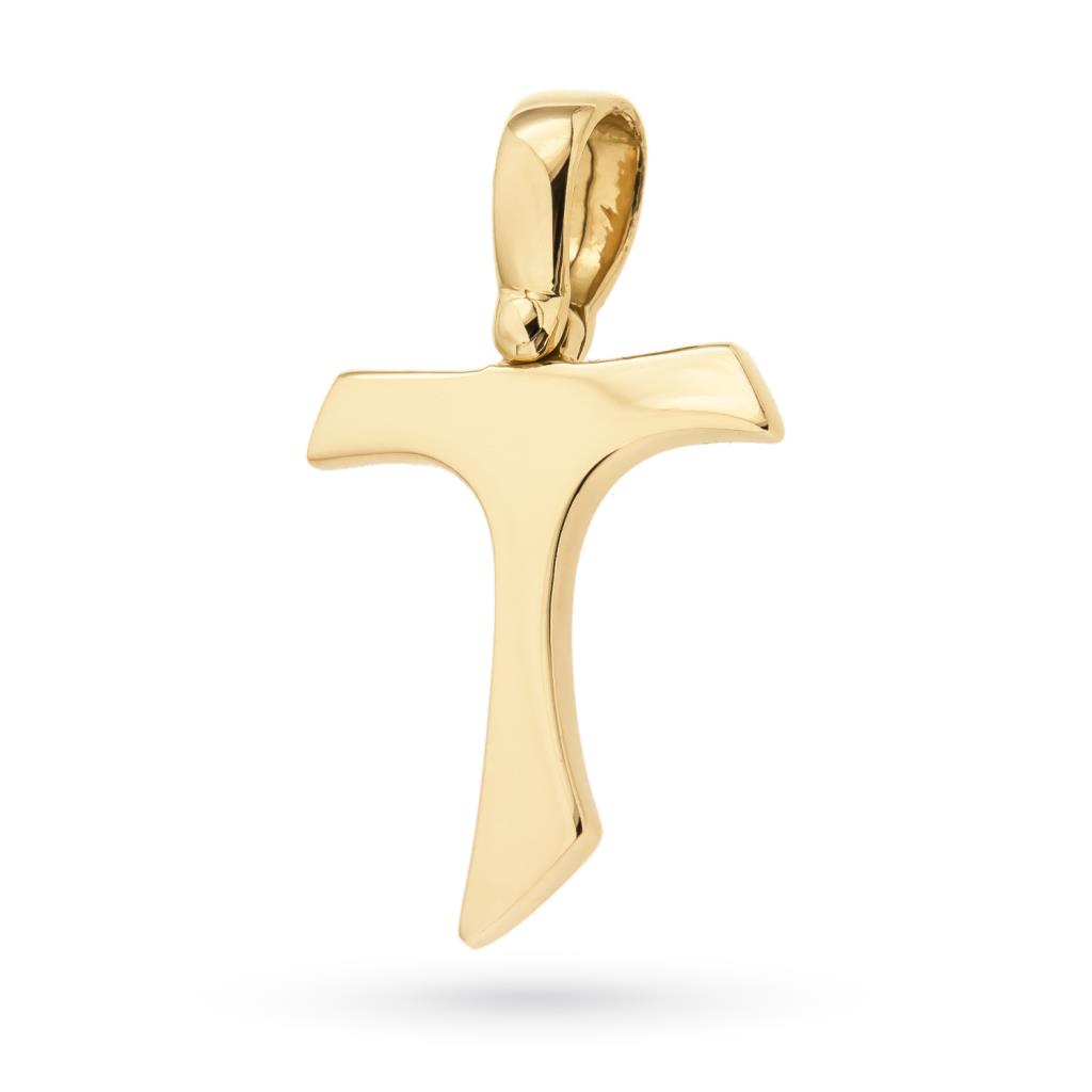 18kt yellow gold Tau cross pendant - UNBRANDED