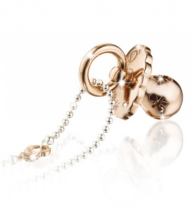  Ciondolo leBebe SNM002 SuonAmore ciuccio argento placcato oro rosa - LE BEBE
