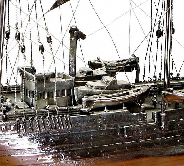  Soprammobile Veliero Amerigo Vespucci argento 50x70 cm  - ITALO GORI