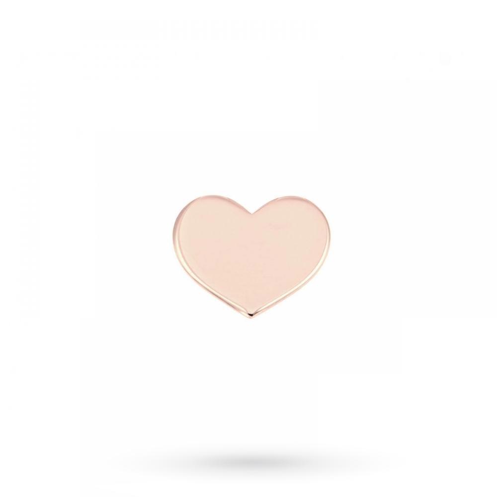 Single small heart lobe earring in pink silver - MAMAN ET SOPHIE