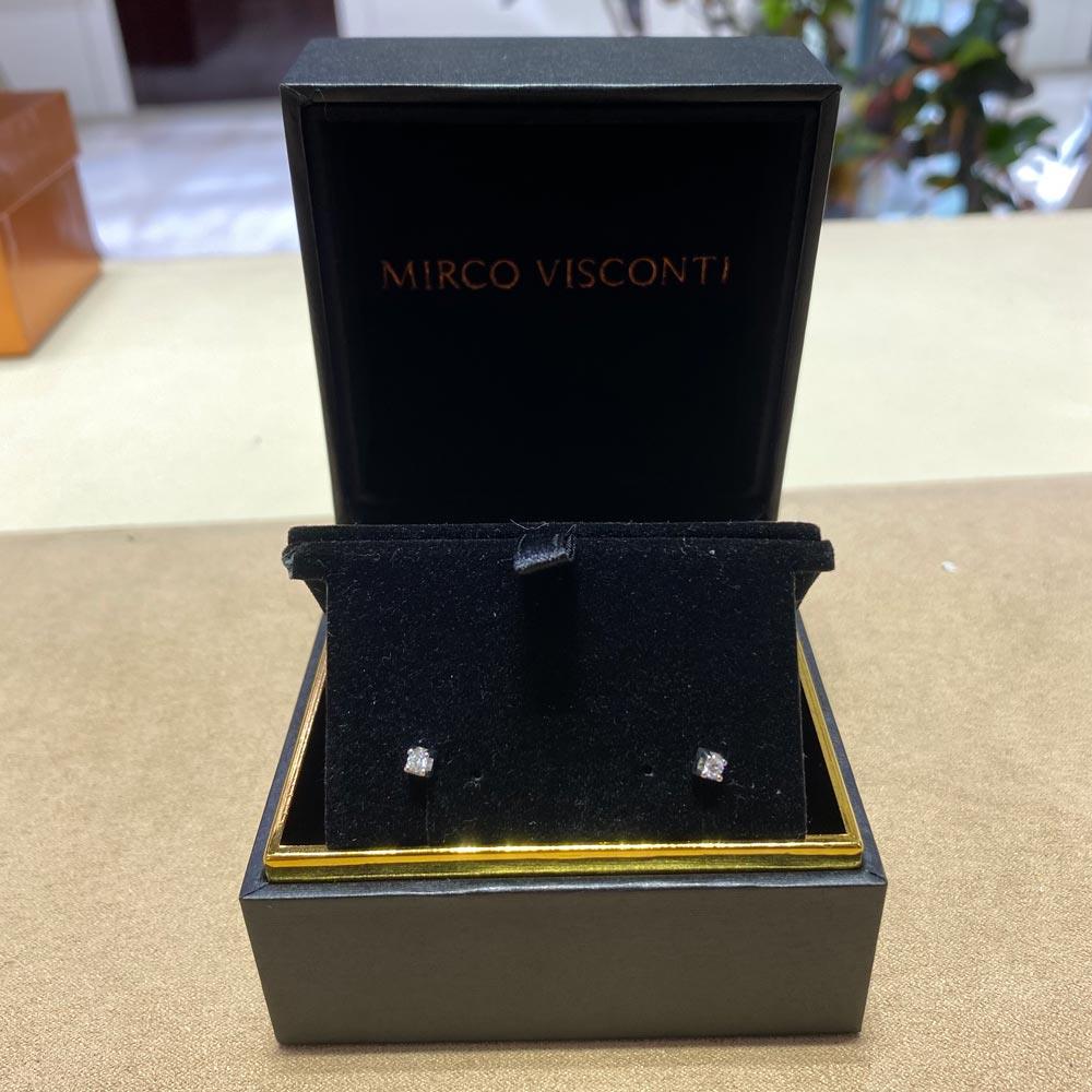  Solitaire diamond stud earrings square 0,06ct Mirco Visconti - MIRCO VISCONTI