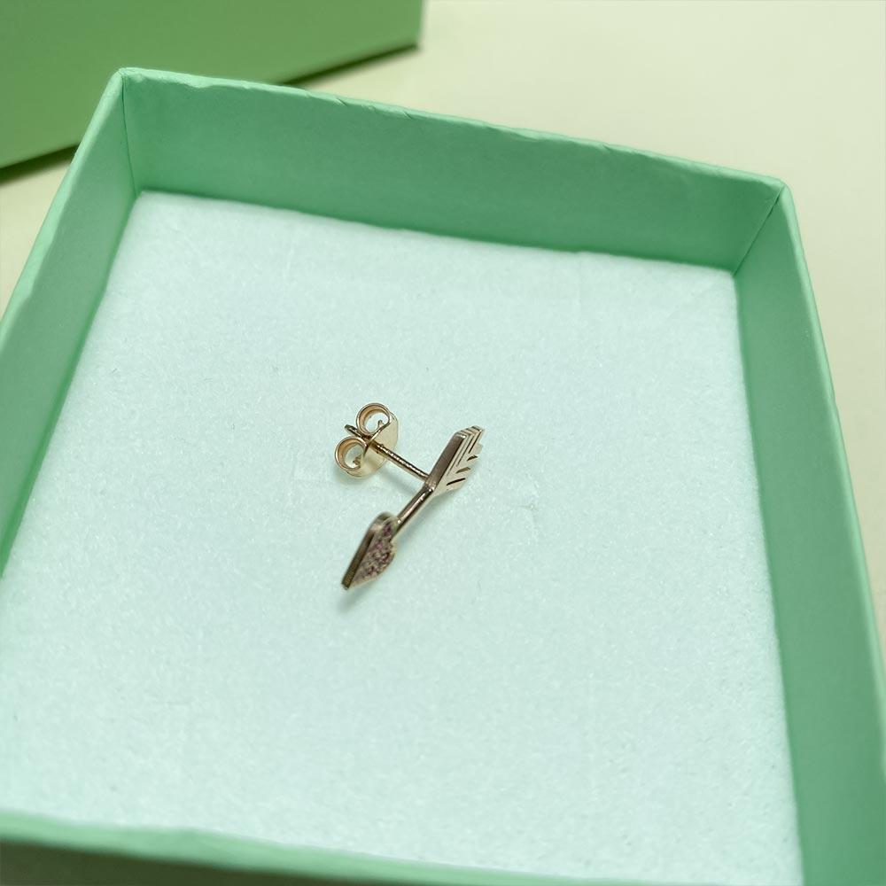  Single earring arrow gold cubic zirconia Dodo Mariani FE20Z.R - DODO MARIANI