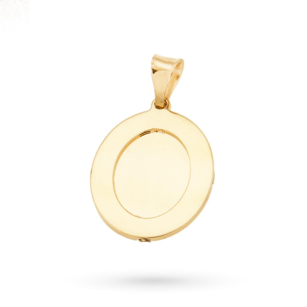  Ciondolo medaglia angioletto oro bianco giallo 18kt - LUSSO ITALIANO