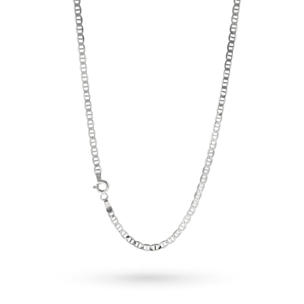 Partridge eye link necklace in 18kt white gold 60cm - UNBRANDED