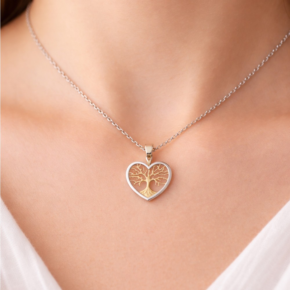Ciondolo Albero della Vita nel cuore 15x15 mm - LUSSO ITALIANO