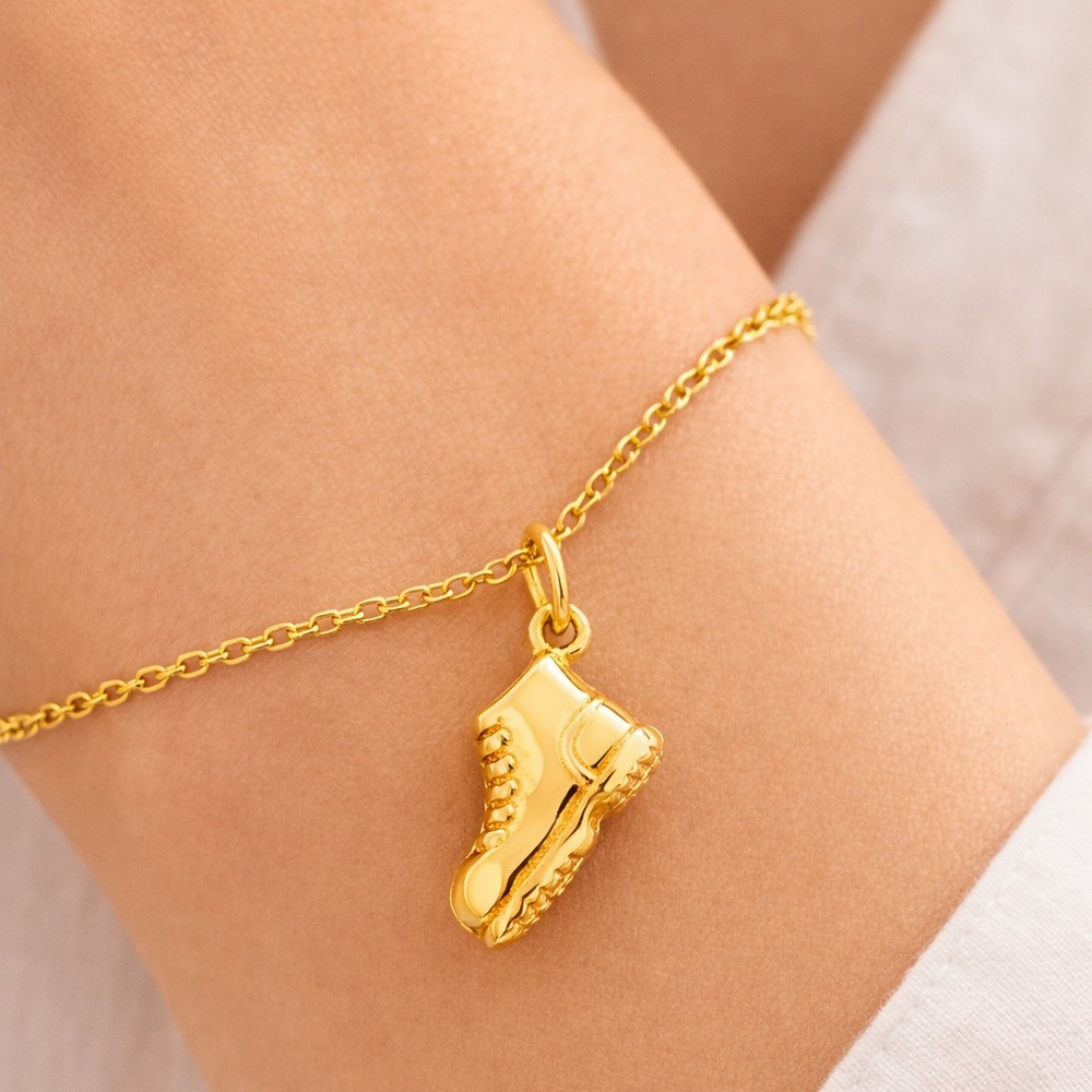  Ciondolo scarpone in oro giallo lucido 15x10 mm - LUSSO ITALIANO