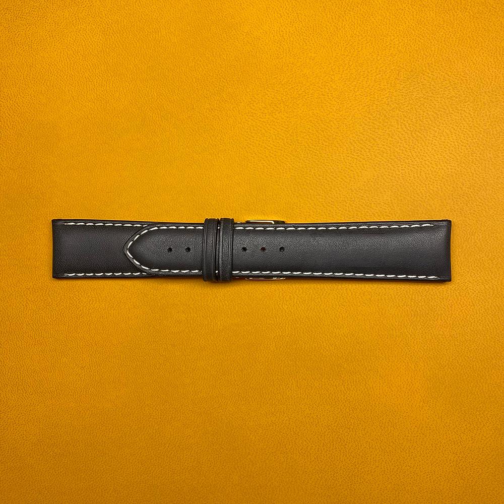 Cinturino cuoio francese nero opaco 22-20mm - BROS