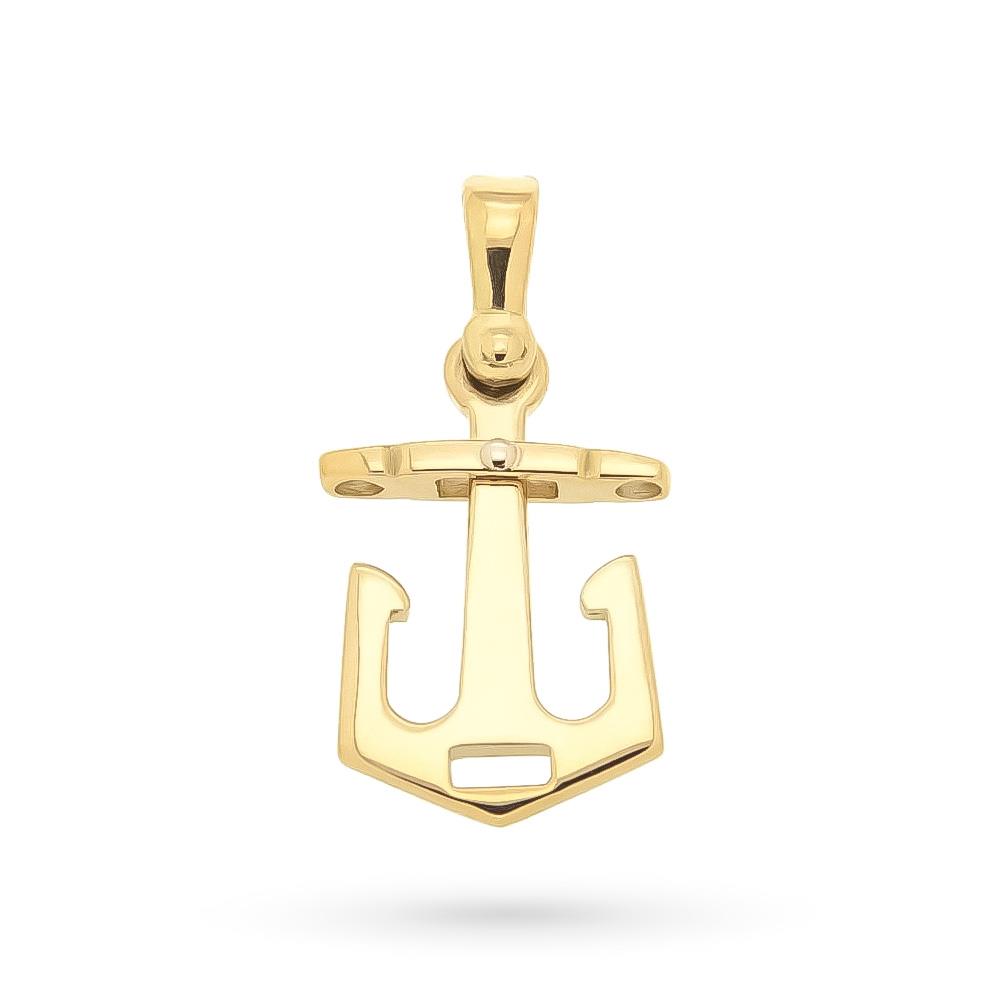 18kt yellow gold anchor charm polished surface - LUSSO ITALIANO