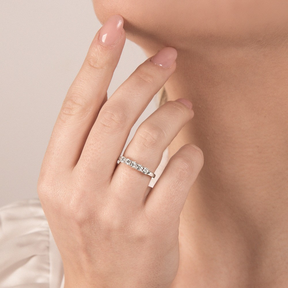  White gold riviera ring 5 diamonds ~0,47ct Mirco Visconti - MIRCO VISCONTI