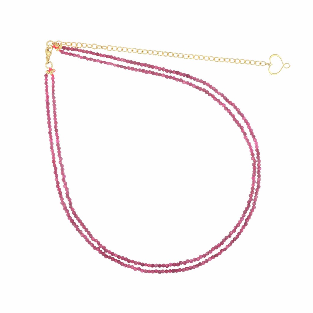 Girocollo Doppio Filo Rubino Maman et Sophie - MAMAN ET SOPHIE