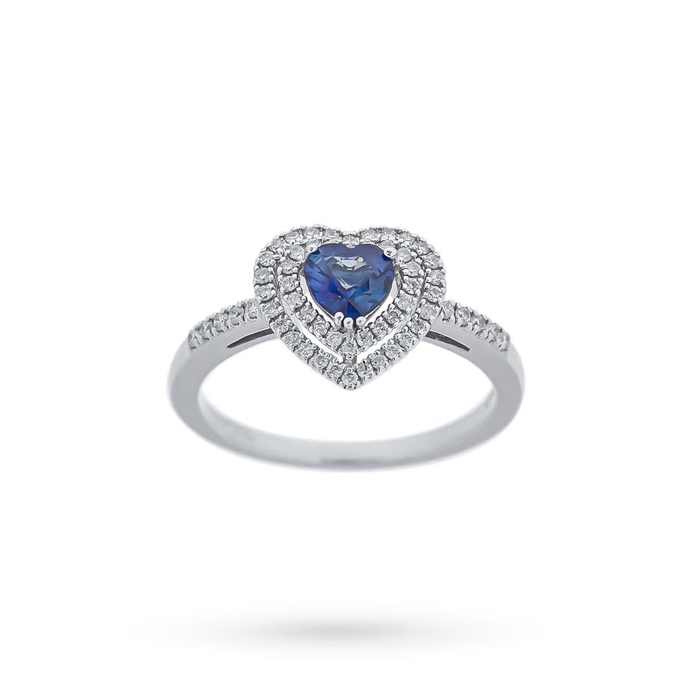Heart sapphire ring 0.59ct diamonds 0.24ct Mirco Visconti - MIRCO VISCONTI