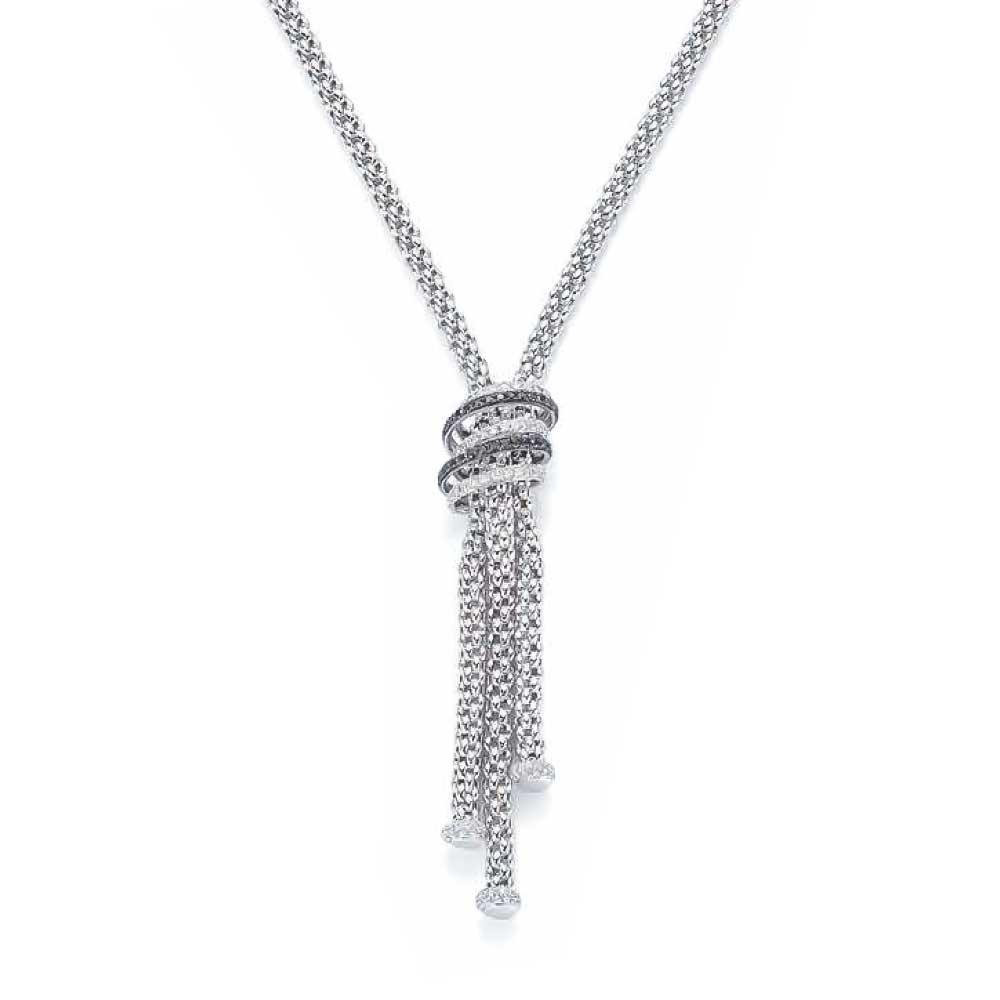 Girocollo Fope 651C PAVE1 nodo oro diamanti bianchi neri - FOPE