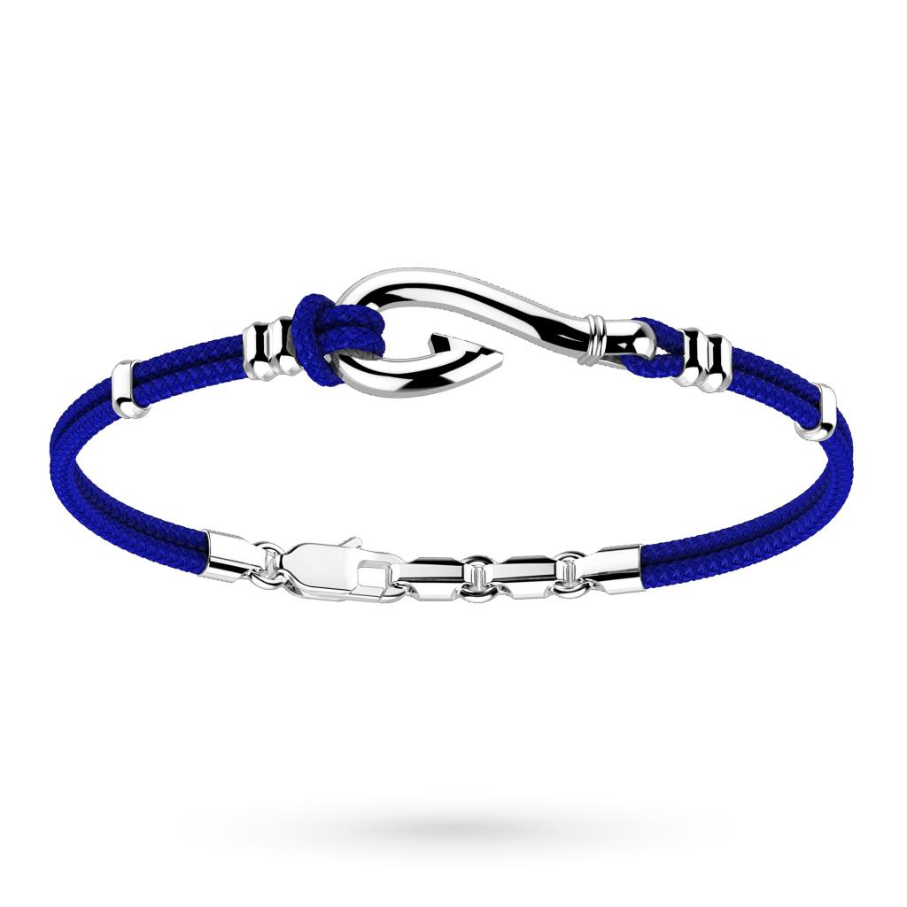 Zancan EXB767-BL kevlar bracelet with silver hook - ZANCAN