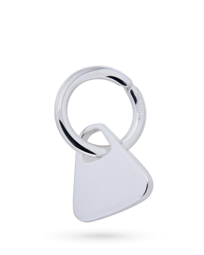 925 sterling silver keyring with thick polished triangle - CICALA