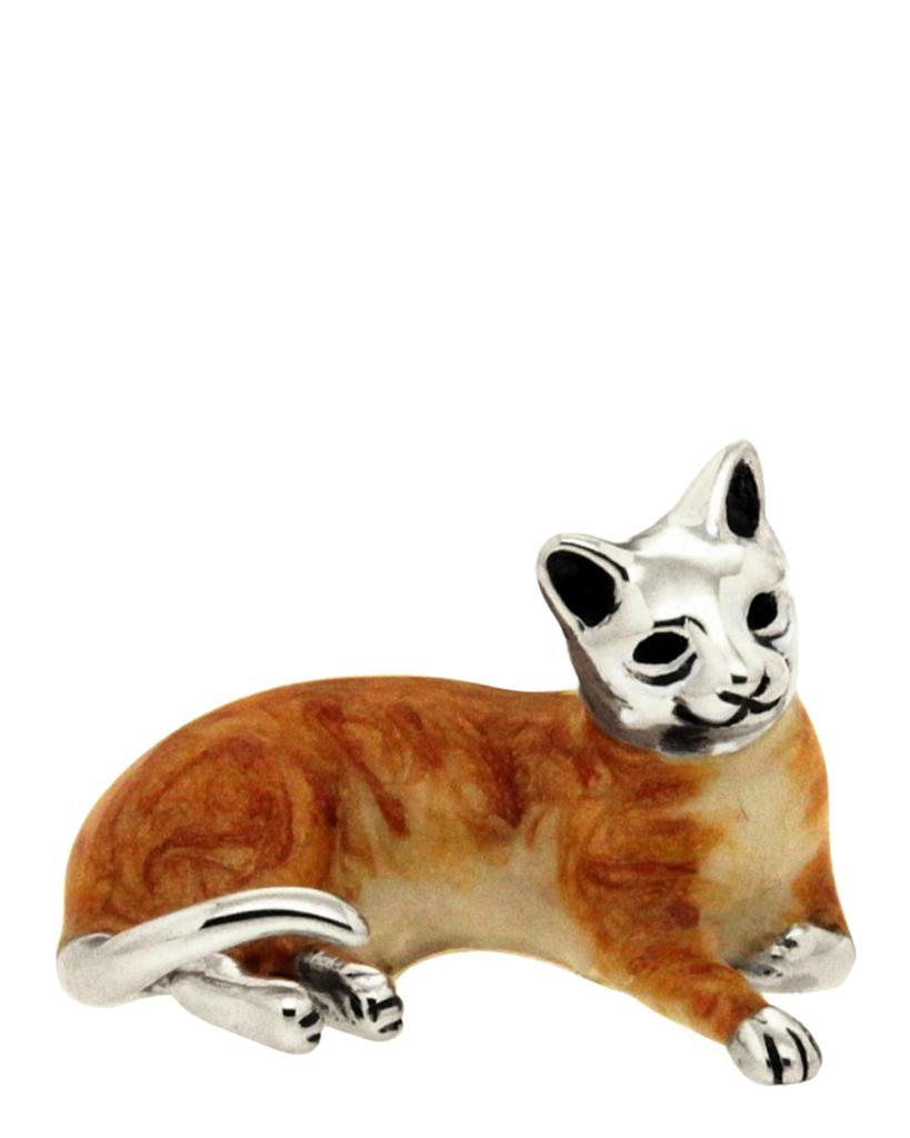 Monkimau Orecchini A Bottone In Argento 925 Con Gatto - Gioielli Per Bambini Ipoallergenici, 7x9 Mm