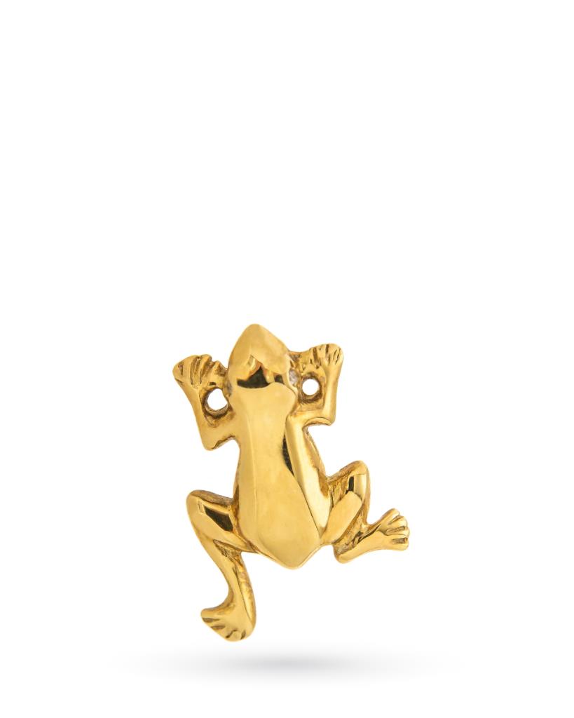 Spilla da uomo Rana in oro giallo 18kt con 2 diamanti - LUSSO ITALIANO