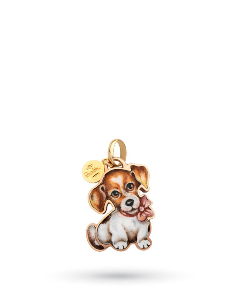 18kt yellow gold and copper Gabriella Rivalta Jack Russel dog pendant - GABRIELLA RIVALTA