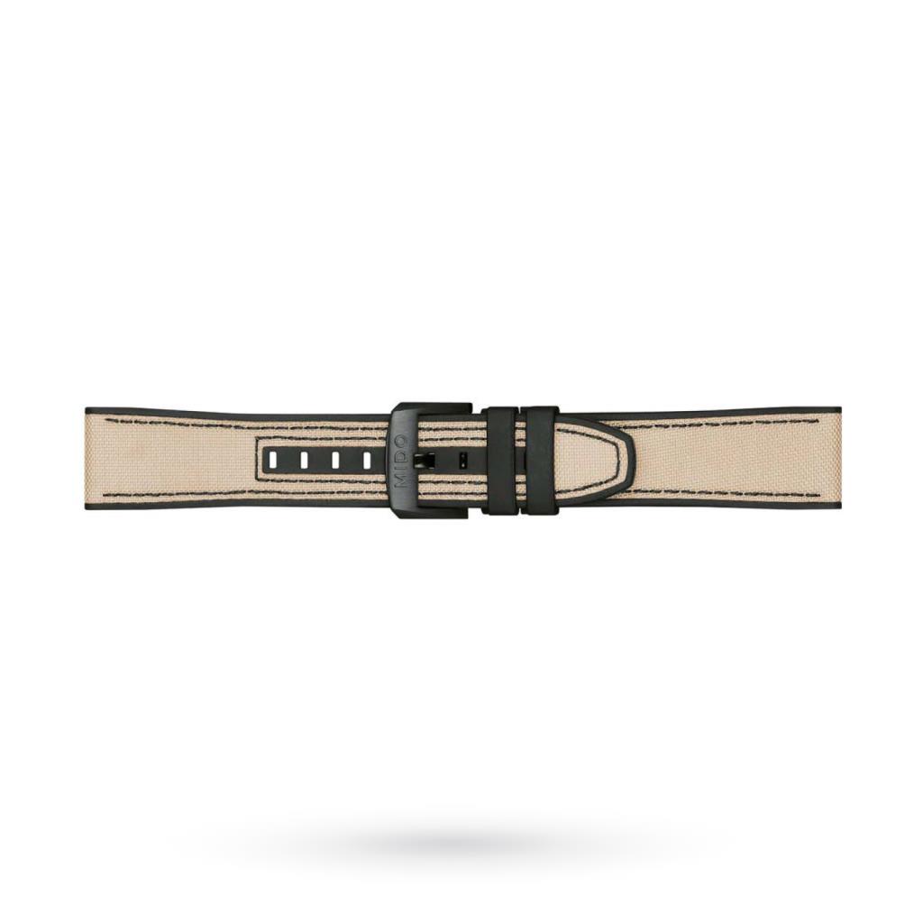 Mido strap 22mm beige-black technical fabric - MIDO