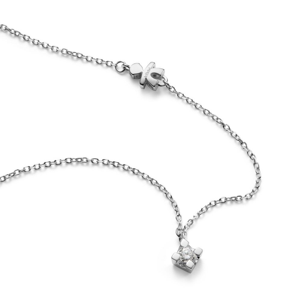 Collana leBebe bimbo oro bianco 18 kt diamante da 0,07ct h 0,6 cm - LE BEBE