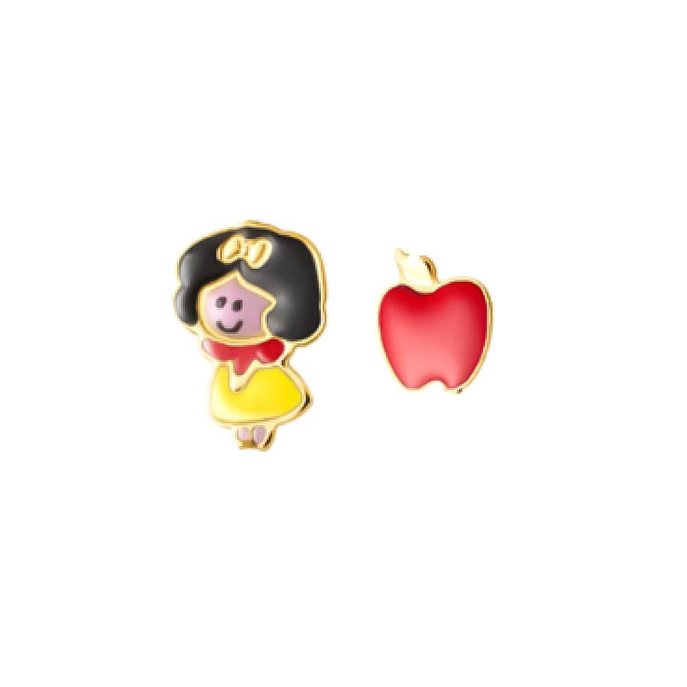 leBebe earrings PMG092/E Primegioie yellow gold Snow White apple - LE BEBE