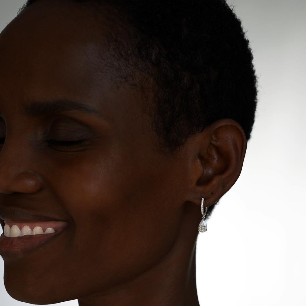  Orecchini Pendenti Oro Rosa Diamanti Goccia Da 1 Carato Lab-Grown - AMA