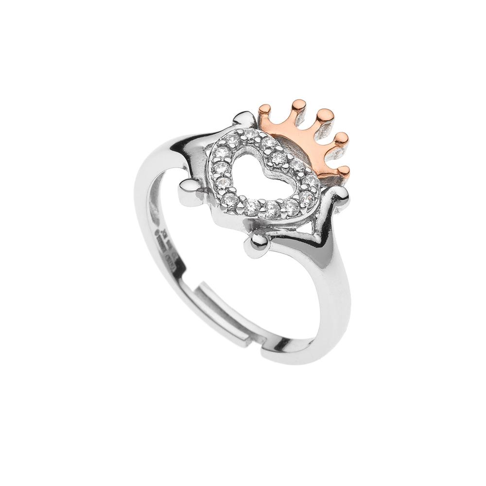 Anello bambina Disney Princess cuore corona cristalli - DISNEY