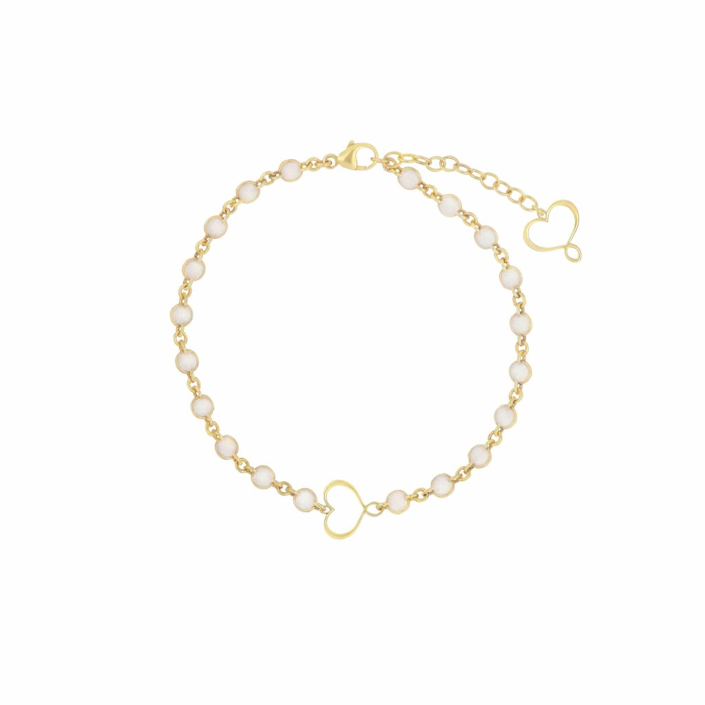 Silver Bracelet with Pearl Heart - MAMAN ET SOPHIE