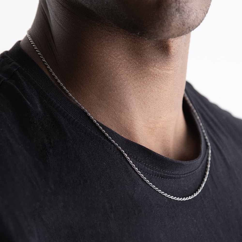  Collana Corda 040 Argento Brunito Nove25 - NOVE25