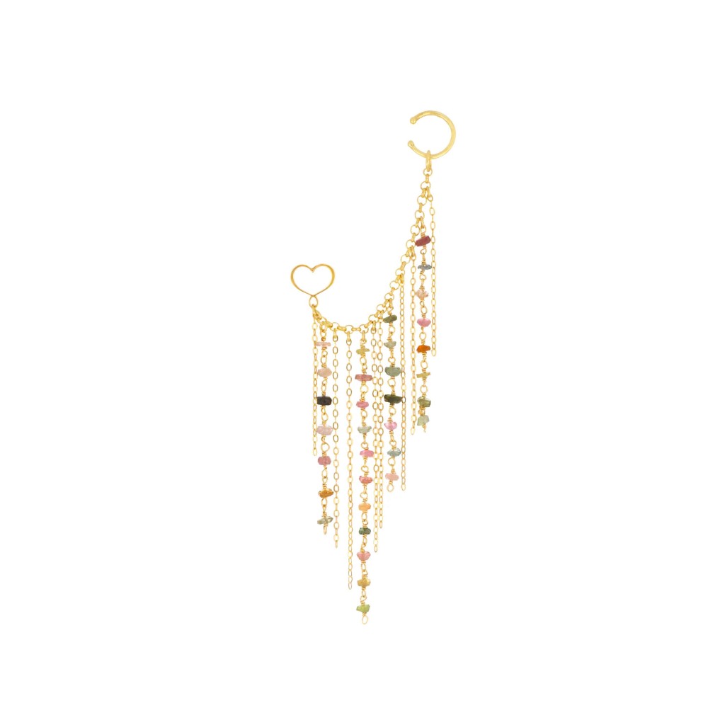 Maman et Sophie ORFRA4CTRTK Woman In Chains Earring 925 Silver Gold Plated - MAMAN ET SOPHIE