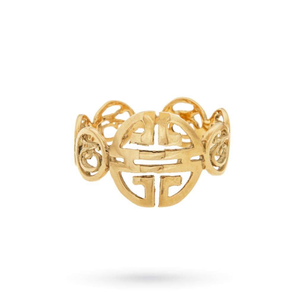 Perforated band ring Chinese symbol of long life - QUAGLIA