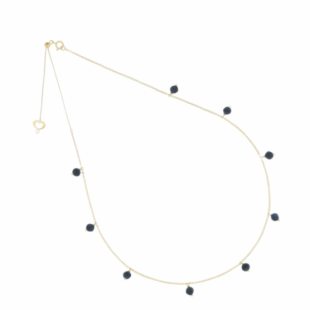 Girocollo Maman et Sophie oro giallo sfere di zaffiro pendenti - MAMAN ET SOPHIE
