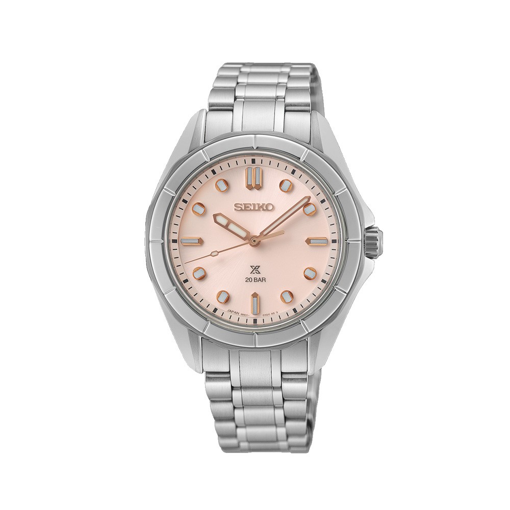 Orologio seiko da donna con quadrante color salmone