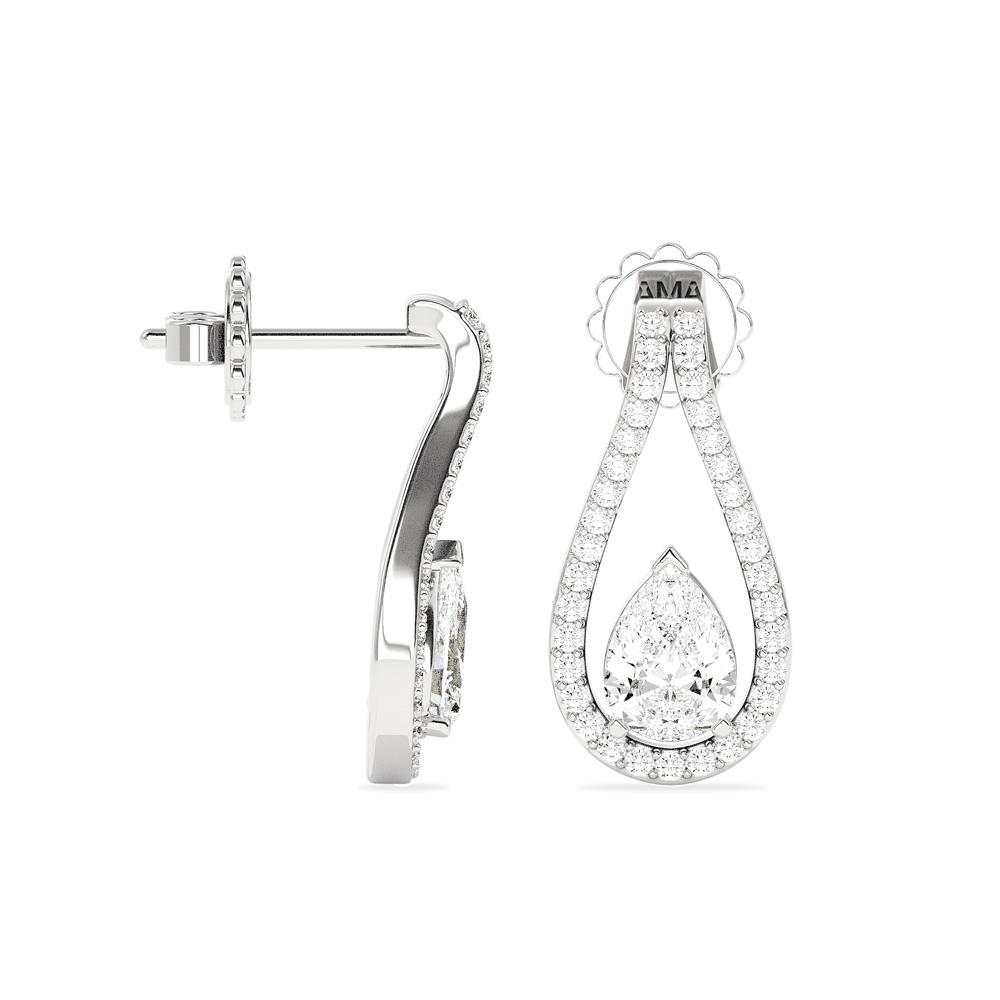  1.35 Carat Lab-Grown Diamond White Gold Fantasy Earrings - AMA