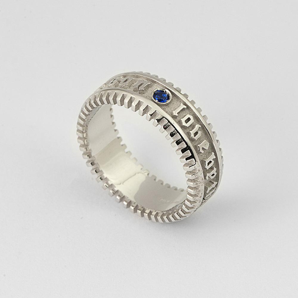  Fascia La Fortuna spinello blu argento rodiato lucido Nove25 - NOVE25