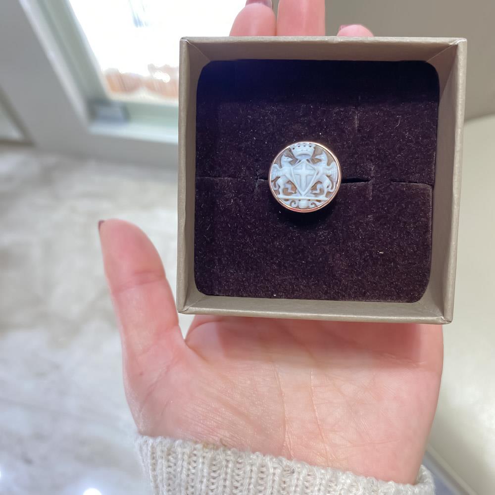  Spilla rever Genova cammeo Stemma araldico citt&agrave; - CICALA