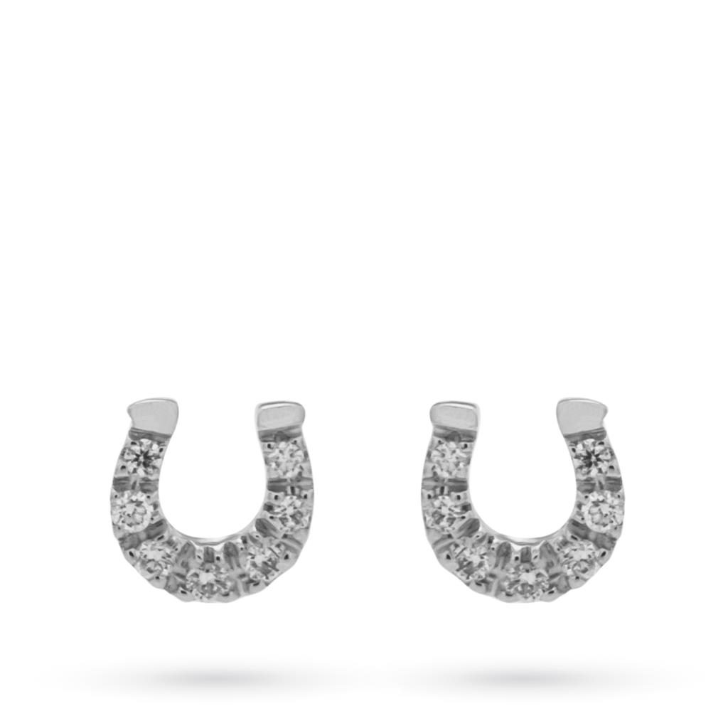 Orecchini oro bianco ferro cavallo diamanti 0,03ct Mirco Visconti - MIRCO VISCONTI