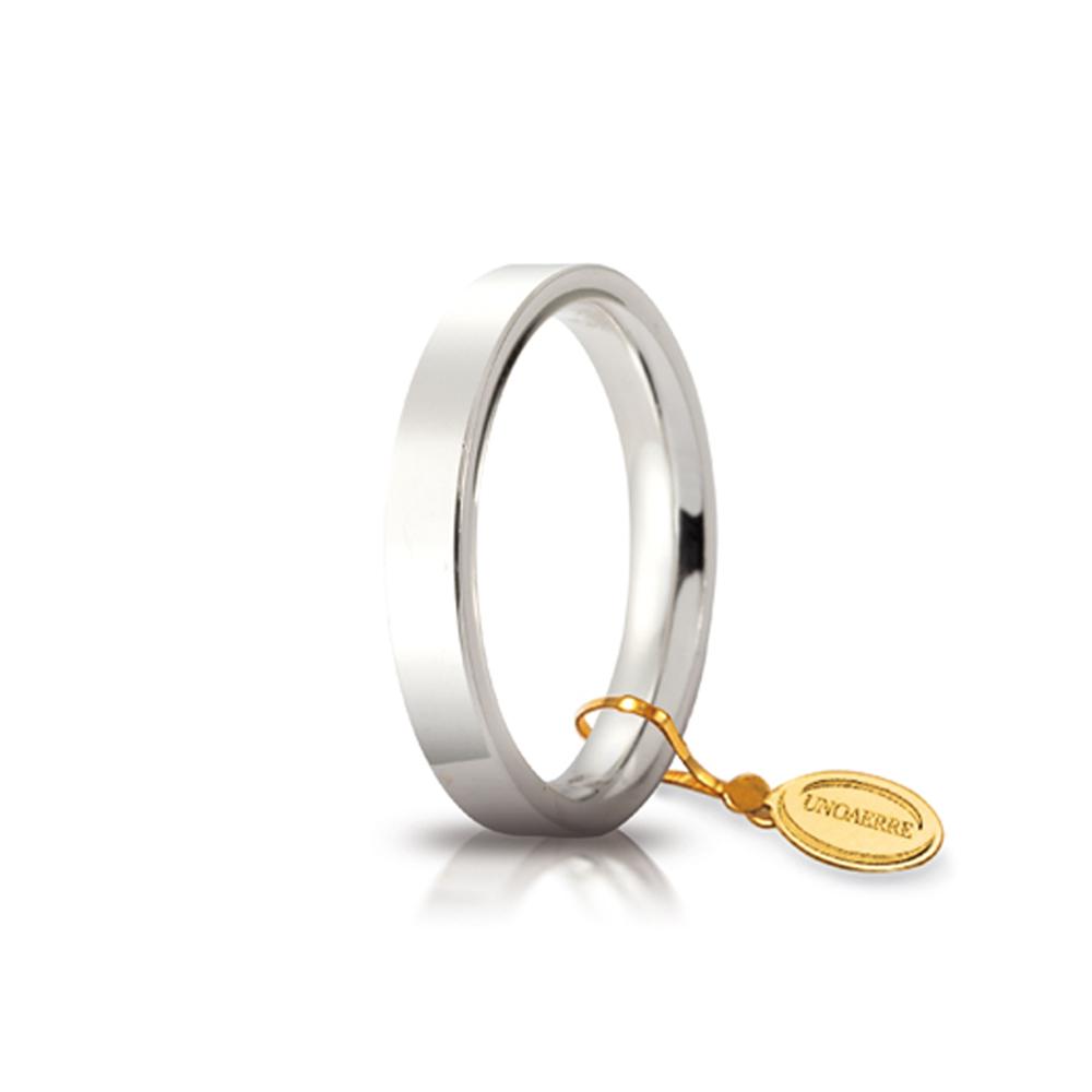 Wedding ring Circles of Light mm.3.5 in white gold size 16 - UNOAERRE